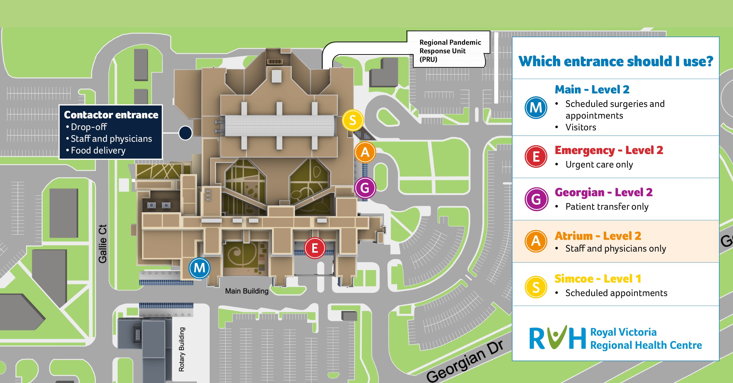 2021 RVH 3D Campus With Which Entrance To Use 